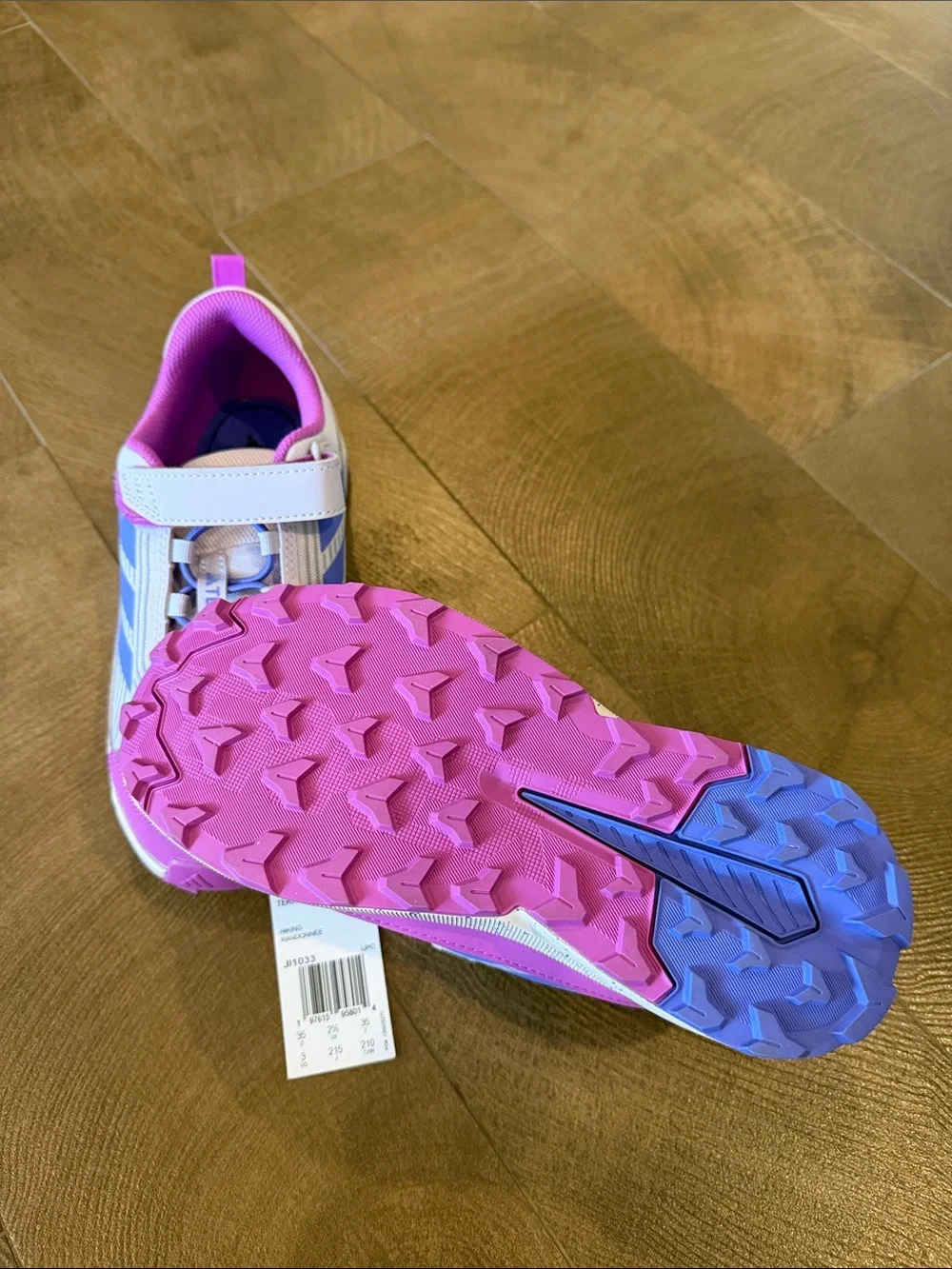 adidas Kids Pink & Lavender Velcro Trail Sneakers